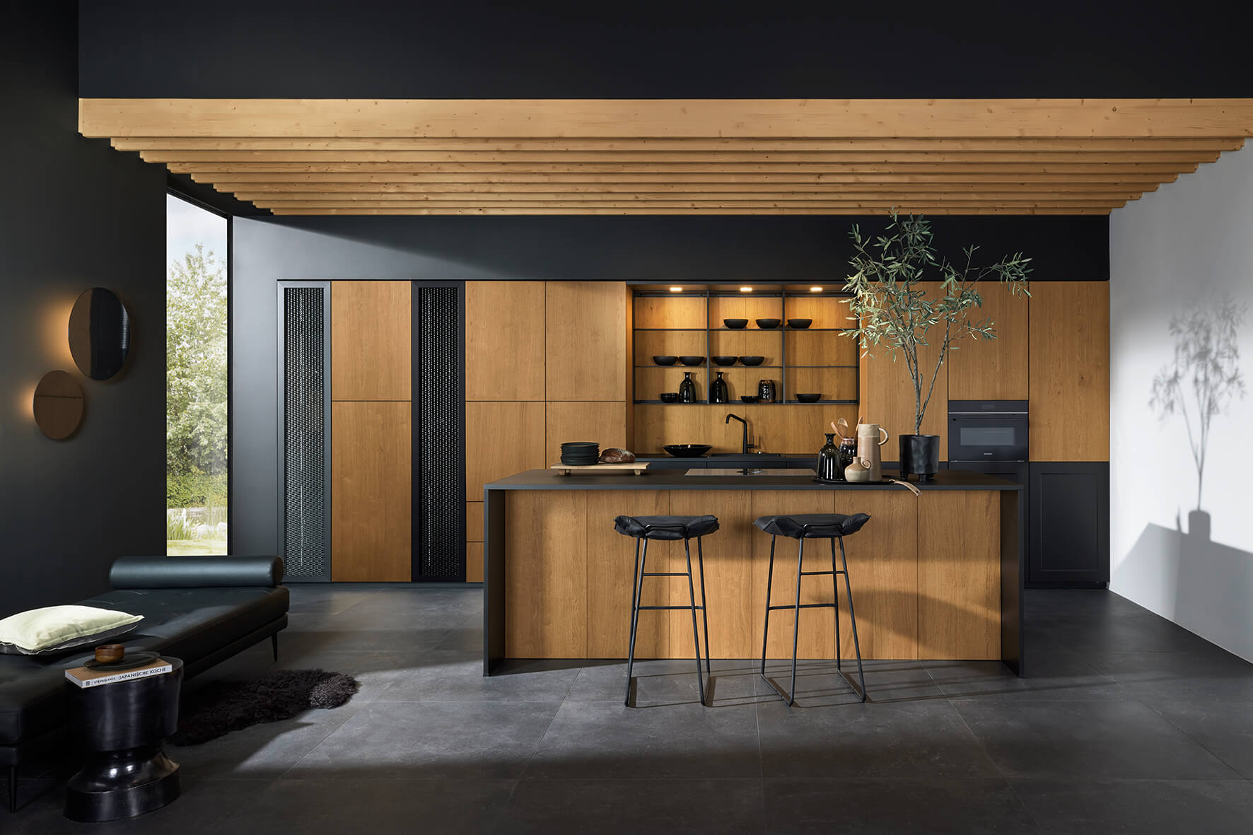 Nolte Neo Design Inselküche Eiche Holzfronten
