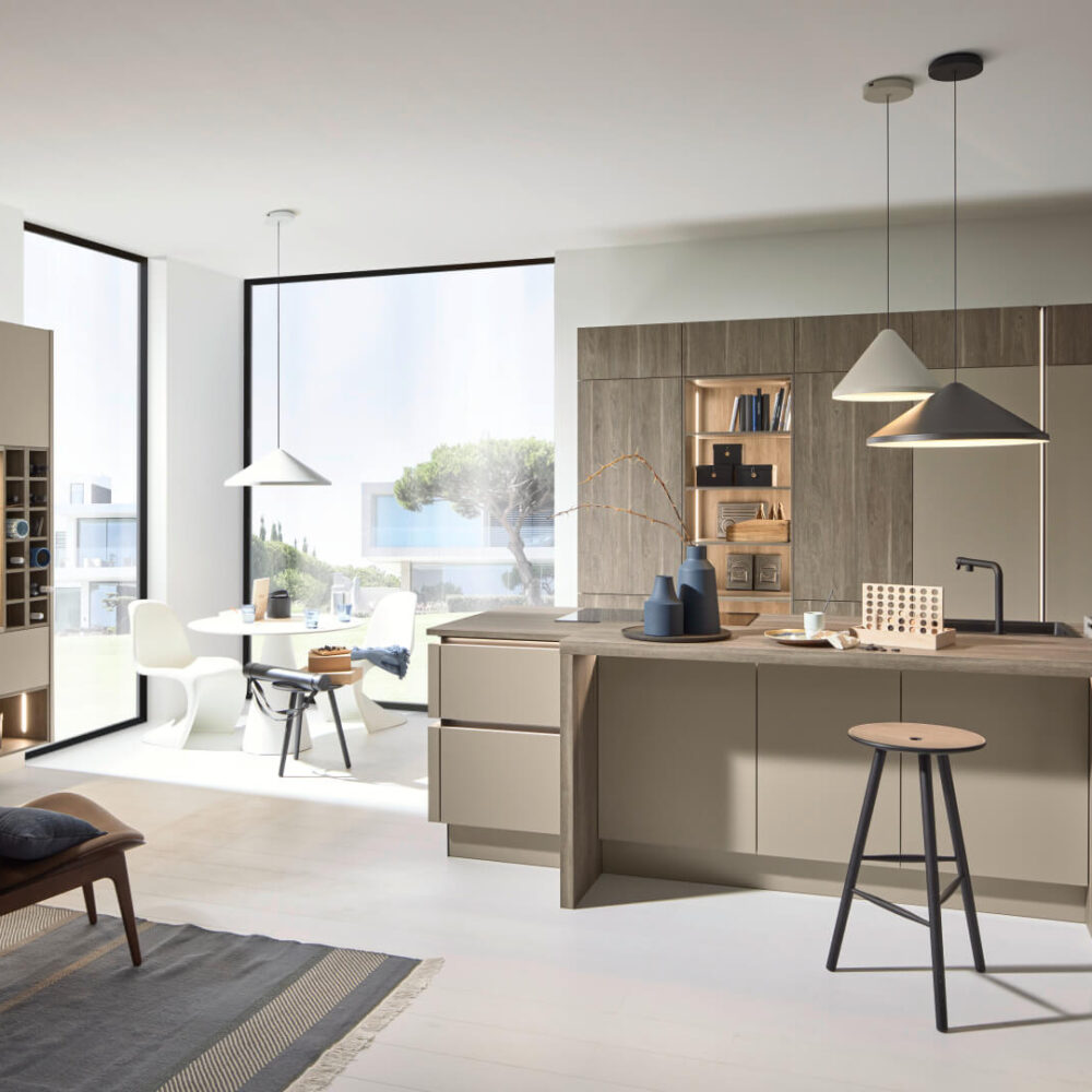 Nolte Design Inselküche Eiche Lava softmatt
