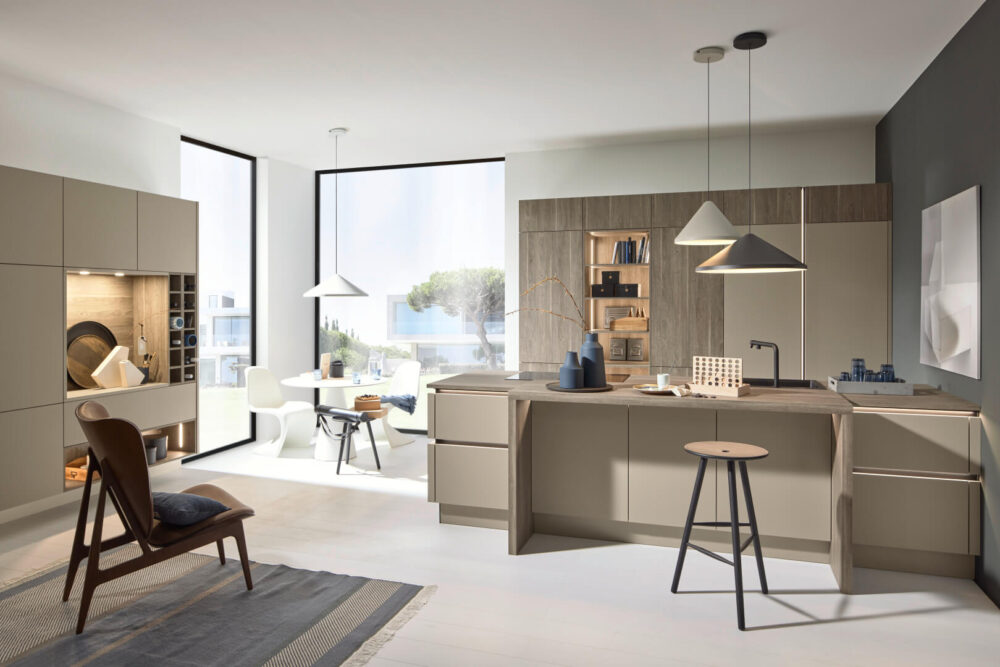 Nolte Design Inselküche Eiche Lava softmatt