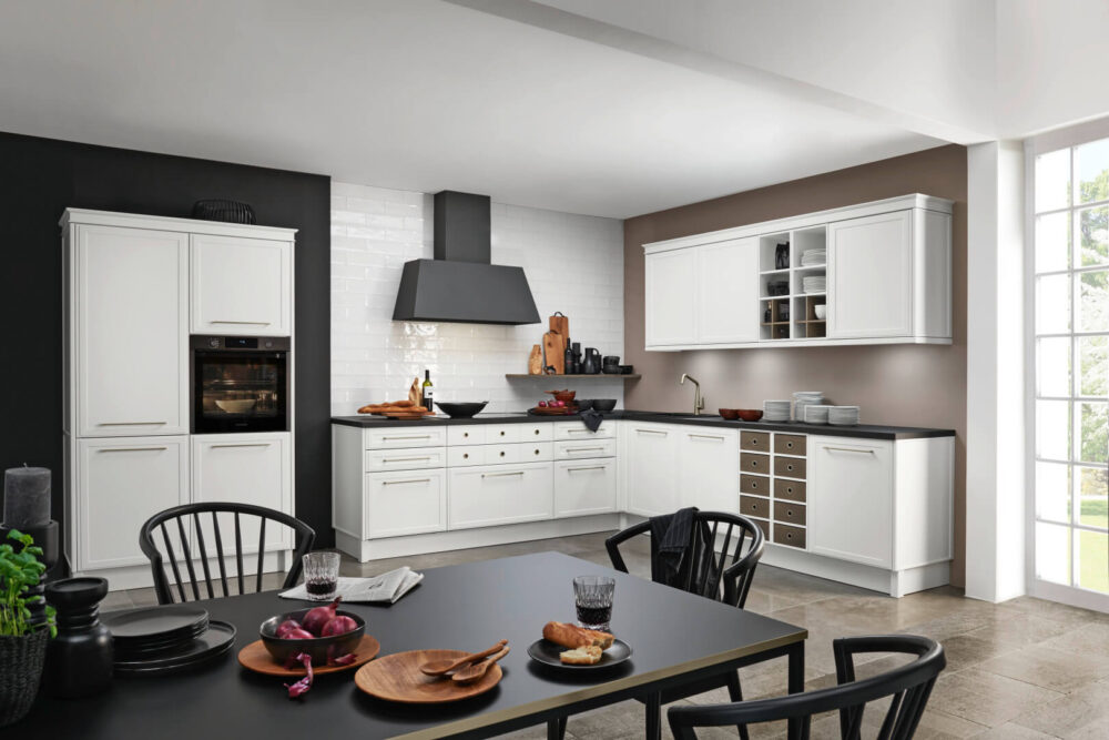 Nolte Landhaus L-Küche Weiß Samtmatt