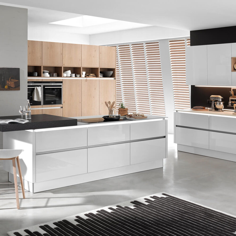 Nolte Moderne Inselküche Weiß Hochglanz Tavola