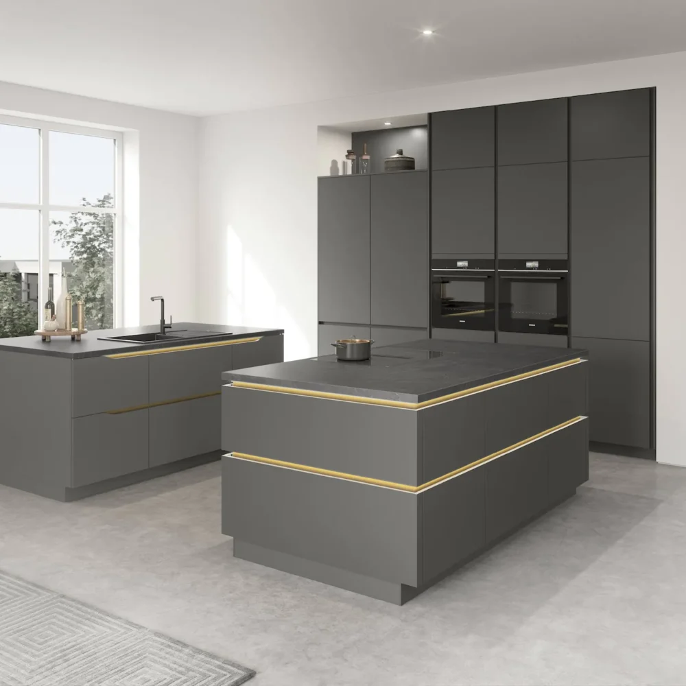 Nobilia Moderne Küche Anthrazit mit Insel