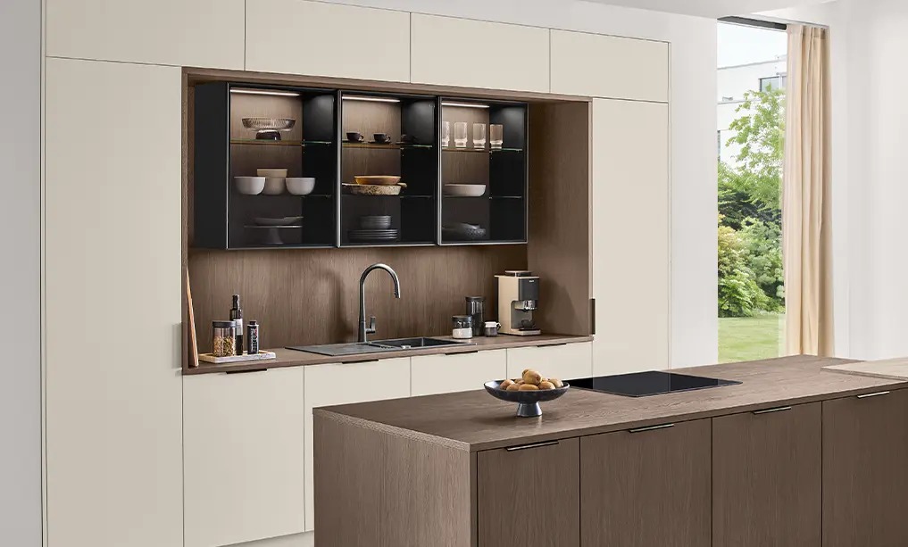 Nobilia Moderne Inselküche Magnolia matt